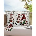 thumbnail image 6 of Pack of 2 Outdoor Pillow Covers, Merry Christmas Gnome Floral Border Cotton And Linen Waterproof Square Throw Pillowcase Cushion Decorative Pillow Covers for Couch Patio Tent, 26x26 in, 6 of 6