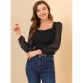 thumbnail image 4 of INSPIRE CHIC Women's Casual Ruffle Neck Swiss Dots Semi-sheer, 4 of 6