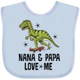 thumbnail image 3 of Inktastic Nana and Papa Love Me Dinosaur Grandson Boys Baby Bib, 3 of 4