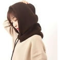 thumbnail image 6 of Uooqdmx Hat Scarf Hooded Scarf for Women Hat and Scarf Set for Women Hat with Scarf Attached One Piece Cold Scarf Hats Winter Accessories for Women Windproof Scarf Hats Coffee One Size, 6 of 6