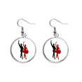 thumbnail image 1 of Social Dancing Duet Dance Performance Ear Dangle Silver Drop Earring Jewelry Woman, 1 of 3