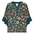 thumbnail image 5 of Deals of The Week Clearance Abomasnow Spring Tops for Women 2025 Casual 3/4 Ruffle Sleeve Tunic Tops Fashion Button Down V Neck Blouses, 5 of 5