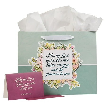 Women Landscape Gift Bag Set w/Card: The Lord Bless You Numb. 6:24, Large
