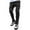 Black, variant on Men's Drawstring Solid Color Reflective Slim Fit Stretch Stripe Long Trousers Pants with Zipper Pockets Brown L