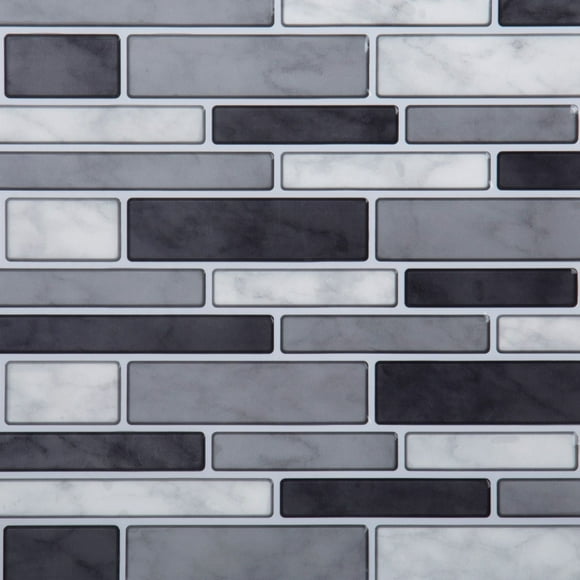 Truu Design Self-Adhesive Slim Subway Peel and Stick Backsplash Wall Tiles