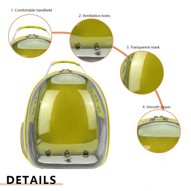 Bolsa De Viaje Para Gatos Mochila Oxford para animales, mochila portátil para gatos, suministros para mascotas (amarillo) Tmvgtek Libre de BPA
