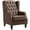 Brown, variant on HOMCOM Button Tufted Accent Chair, Faux Leather Armchair, Brown