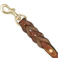 thumbnail image 3 of Soft Touch Collars Leather Braided Dog Leash, Brown 6ft x 3/4 Inch, Naturally Tanned 6 Foot Full Grain Leather Lead C97, 3 of 3