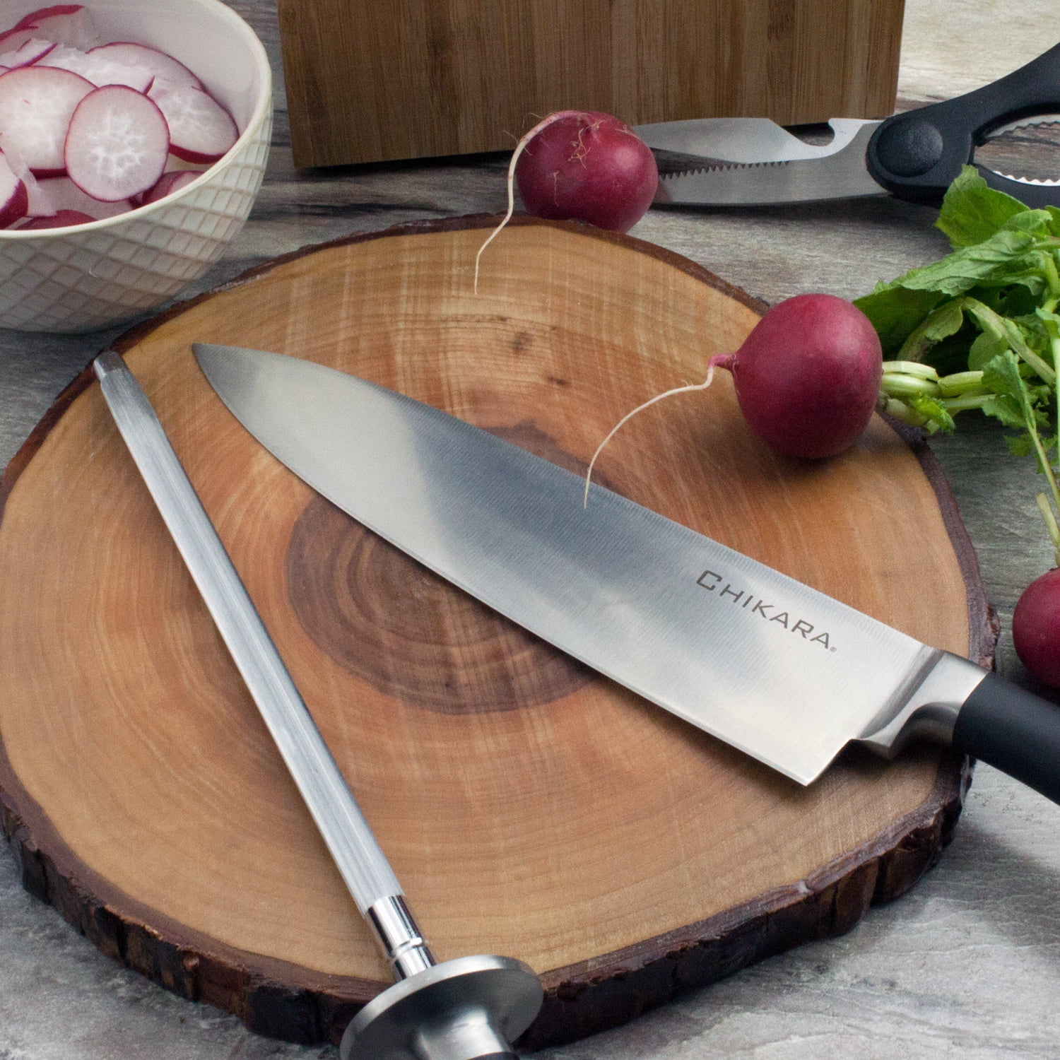 Ginsu Chikara 12 Piece Knife Block Set, Toffee Block