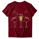 thumbnail image 4 of Gibobby Camiseta Navideña De La mujer Navidad Copa de de nieve Sombrero Impresión O Cuello Manga corta Camiseta suelta Blusa Tops(Vino,XG), 4 of 4