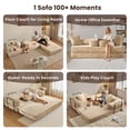 thumbnail image 5 of Vcatnet 80.5"x70.8" Boneless Convertible Sleeper Sofa Bed Corduroy Modular Cloud Couch Floor Sofa Foldable Lounge Couch for Living Room, Bedroom, Beige, 5 of 9