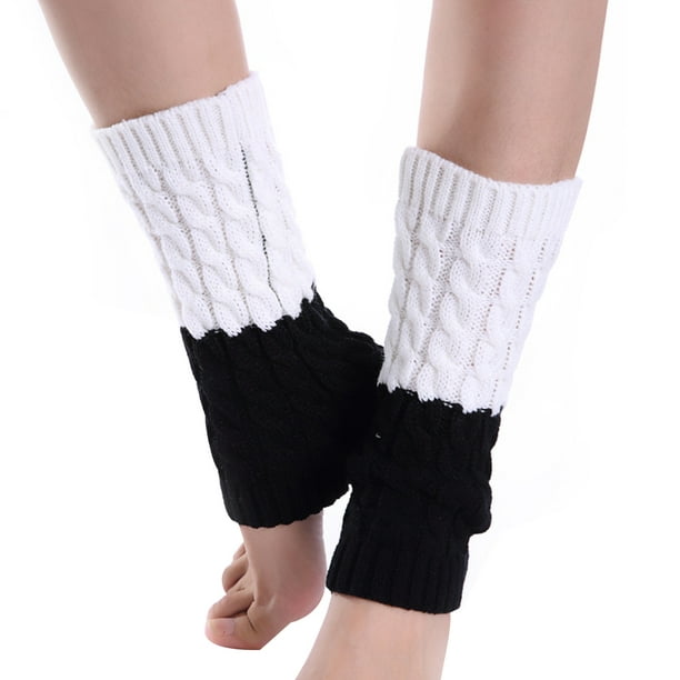 Buy Leg Warmers for Women Girls 80s Ribbed Leg Warmer for Neon Party  Knitted Fall Winter Sports Socks, 1 Black, One Size at