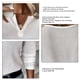 thumbnail image 5 of Blusa de punto gofre con cuello en V, blusa informal de punto gofre largo con cuello en V para mujer, camisa de punto gofre de manga larga, diseño fácil de usar, 5 of 5