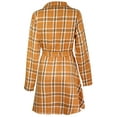 thumbnail image 3 of FANCYINN Buffalo Plaid Dress for Women Flannel Plaid Pattern Tunic Tops Pumpkin Shirt Casual Spring Dress with Belt Orange White XL, 3 of 4
