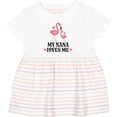 thumbnail image 3 of Inktastic Nana Loves Me Girl Flamingo Girls Baby Dress, 3 of 5
