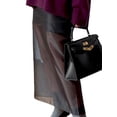 thumbnail image 2 of Women'S Sheer High Waist Skirt Fashion Chic Casual Office Midi Pencil Skirt Elegant See Through, 2 of 7