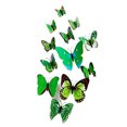 thumbnail image 1 of Toystoory 12 piezas 3D mariposa pegatinas de pared arte calcomanía PVC decoración del hogar tienda boda DIY Decoración del hogar verde, 1 of 6