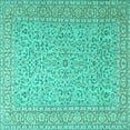 thumbnail image 1 of Ahgly Company Indoor Square Persian Turquoise Blue Traditional Area Rugs, 4' Square, 1 of 4