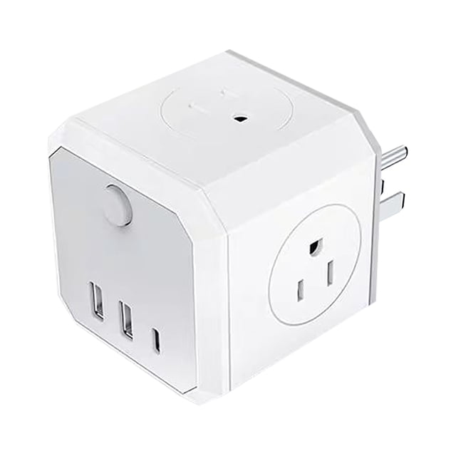 Décorations d'Automne Intérieur Multi Prise Sans Fil 7 en 1 Cube avec 4 Emplacements 2 USB et 1 Adaptateur Secteur Type C avec Cube avec Contact USB Prise USB Maison