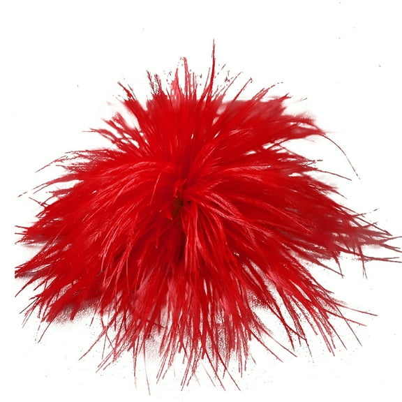 Handmade Red Feather Brooch Corsage Clip – Elegant Fluffy Feather Jewelry for Hair, Hat, Bag & Clothing Decoration