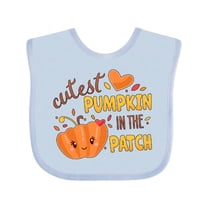 Inktastic Cutest Pumpkin in the Patch with Orange Heart Boys or Girls Baby Bib