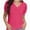 Hotpink, variant on Womens Summer Tops V Neck T Shirts Swiss Dot Puff Sleeve Tops Loose Casual Tshirts