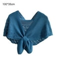 thumbnail image 7 of Yesbay Women Shawl Short Knitted Sunscreen Open Stitch Air Conditioner Shawl for Home Wear, 7 of 7