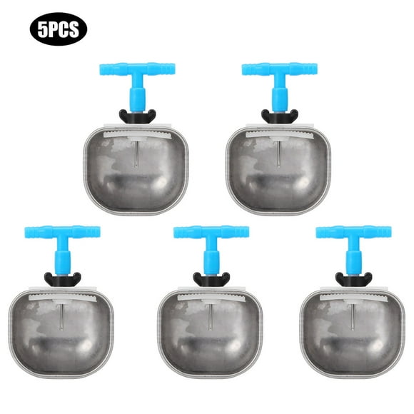 OKBYY Abreuvoir à Lapin - 5 pièces en Acier Inoxydable Automatique Abreuvoir à Lapin Mamelon Bol à Boire Abreuvoir Accessoire de Ferme(L)