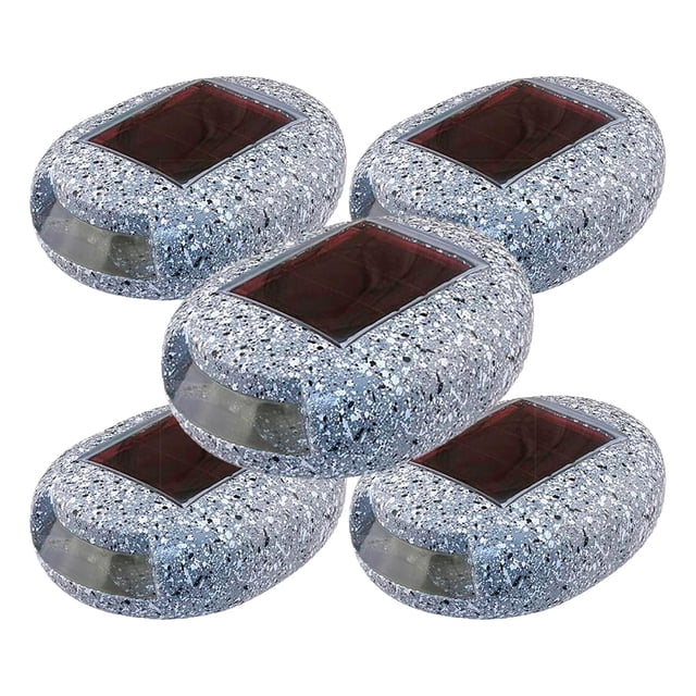 Luz de jardín RockyLight 5Pzas LED blanco Panel Silicio Amorfo Bateria 1.2V400ma