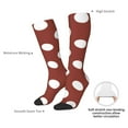 thumbnail image 4 of Sigee Maroon And White Polka Dot for Socks for Men Women Socks Stocking Compression Socks, 4 of 6