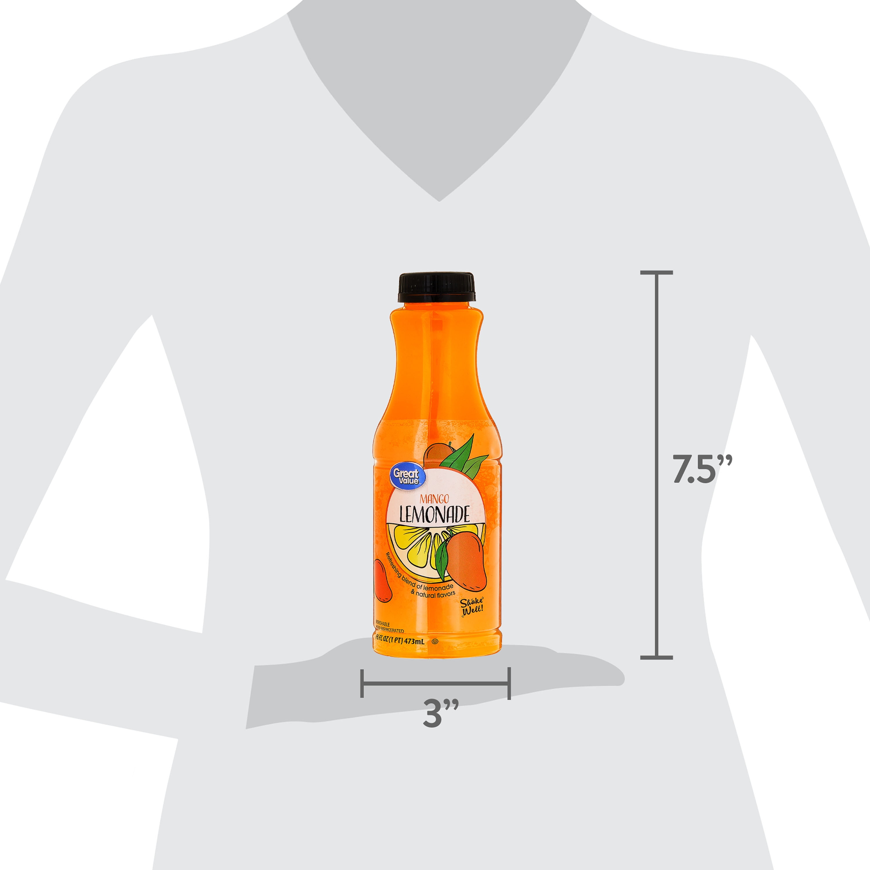 Great Value Mango Lemonade, 16 fl oz