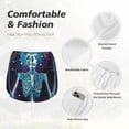 thumbnail image 4 of Susaid Space Skeleton Meditation Print Women's High Waisted Running Shorts Quick Dry Athletic Gym Track Workout Shorts Zip Pocket-Large, 4 of 7