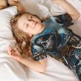 thumbnail image 5 of Balery Cute Skeletons Figurines Pattern Kids’ Short-Sleeved Pajama Set – Soft Cotton Sleepwear, Comfortable Breathable PJs for Boys and Girls, 2-Piece Top and Shorts-Small, 5 of 6