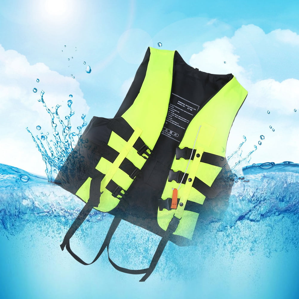 TOPINCN Universal Foam Adult Aid Life Jacket Boating Skiing Safety Vest with Whistle by