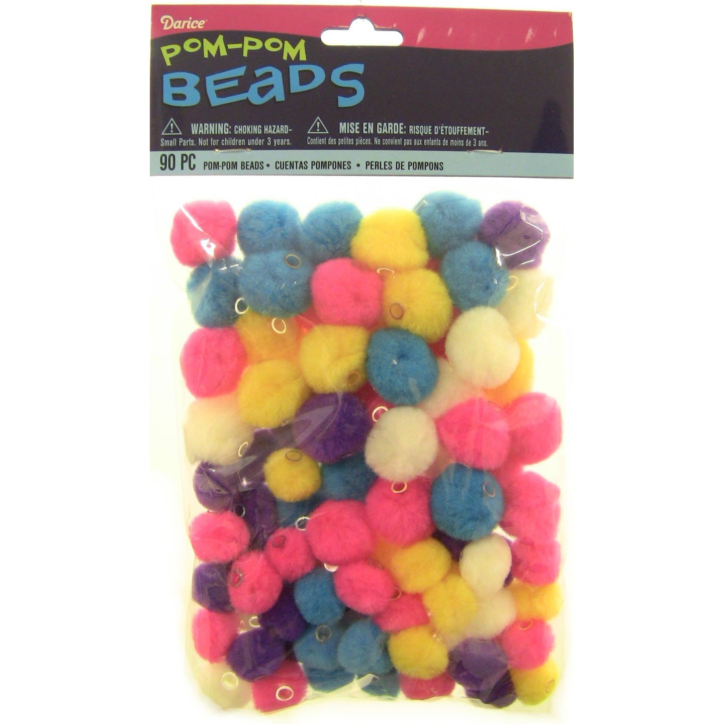 Pom Pom Beads Assorted Bright Colors