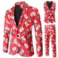 thumbnail image 1 of Traje de Navidad de Moda para Hombre Pompotops Chaqueta Chaleco Pantalones Tres Piezas, 1 of 8