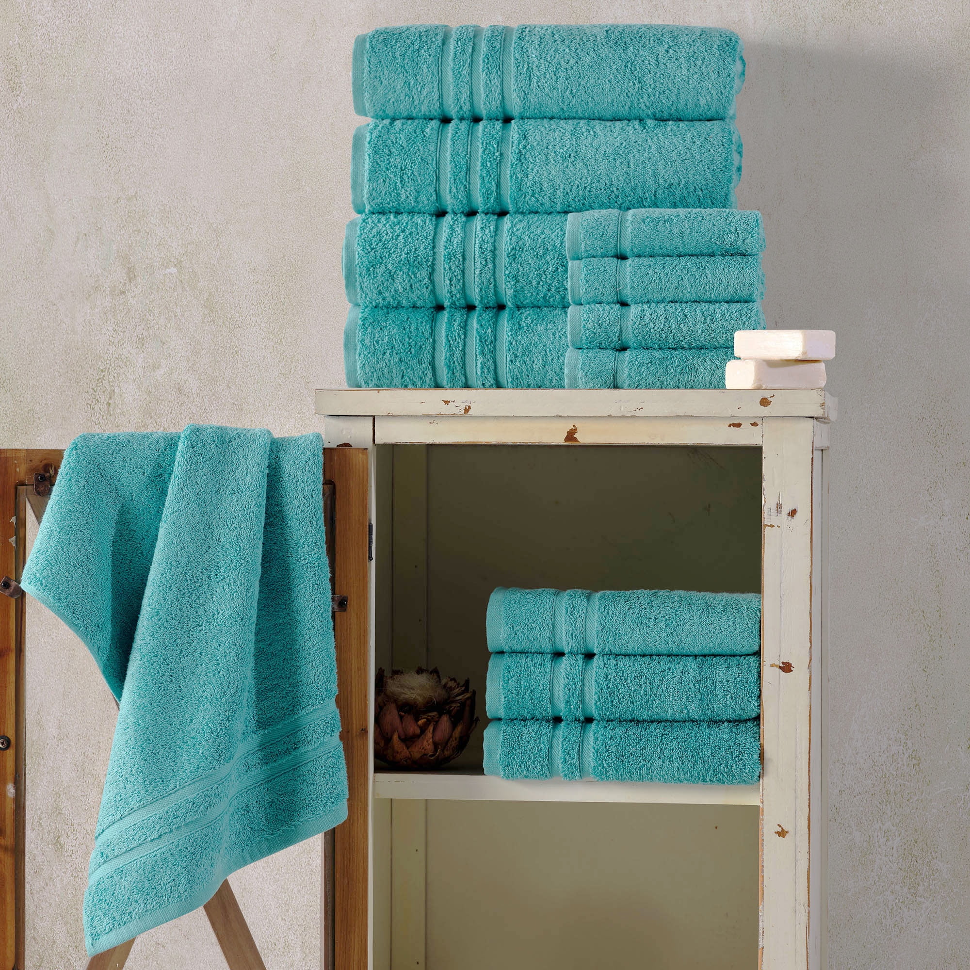 Jumbo Large Bath Sheets Towels 2 Pack Soft and Absorbent, 100% Cotton Towels (Teal Turquoise, Bath Sheet)