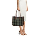 thumbnail image 4 of Time and Tru Women's Plaid Tote Bag, Navy, 4 of 7