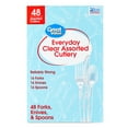 thumbnail image 2 of Great Value Plastic Everyday Clear Assorted Cutlery, 48 Count includes 16F/16S/16K, 2 of 9
