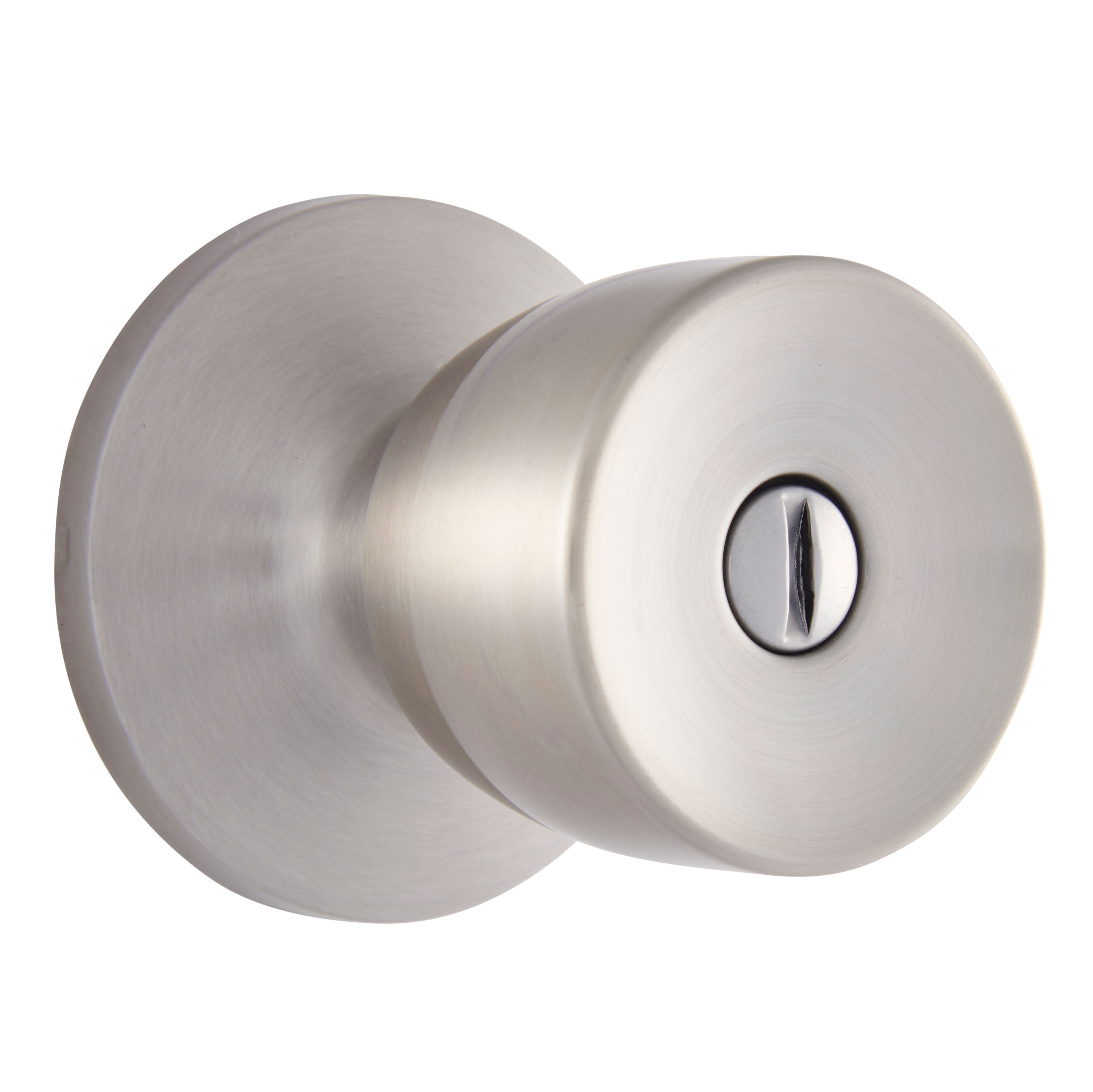 (6 pack) Brink's Privacy Bed/Bath Tulip Style Doorknob, Satin Nickel Finish