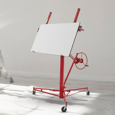 VEVOR 11ft Drywall Lifter Panel - 150lb Capacity, Telescopic Arm, 3 Lockable Wheels, Steel Construction for Sheetrock Installation