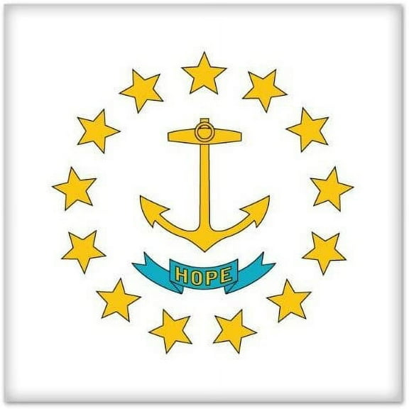 Rhode Island State Flag car bumper sticker 4" x 4"