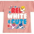 thumbnail image 3 of Baby Shark - Red White and Cute - Girl's Fitted Short Sleeve Tee, 3 of 6