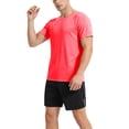 thumbnail image 3 of hotojiny Mens Summer Track Suits 2 Piece Shorts Sets Fashion Short Sleeve Top Loose Fit Shorts Workout Sweatsuit Outfits(Orange,Medium), 3 of 6