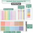 thumbnail image 2 of Aesthetic Book Annotation Kit Aesthetic Highlighters and Gel Pens Transparent Sticky Notes Transparent Sticky Tabs for Books No Bleed Highlighters for Bible Pages No Bleed, 2 of 6