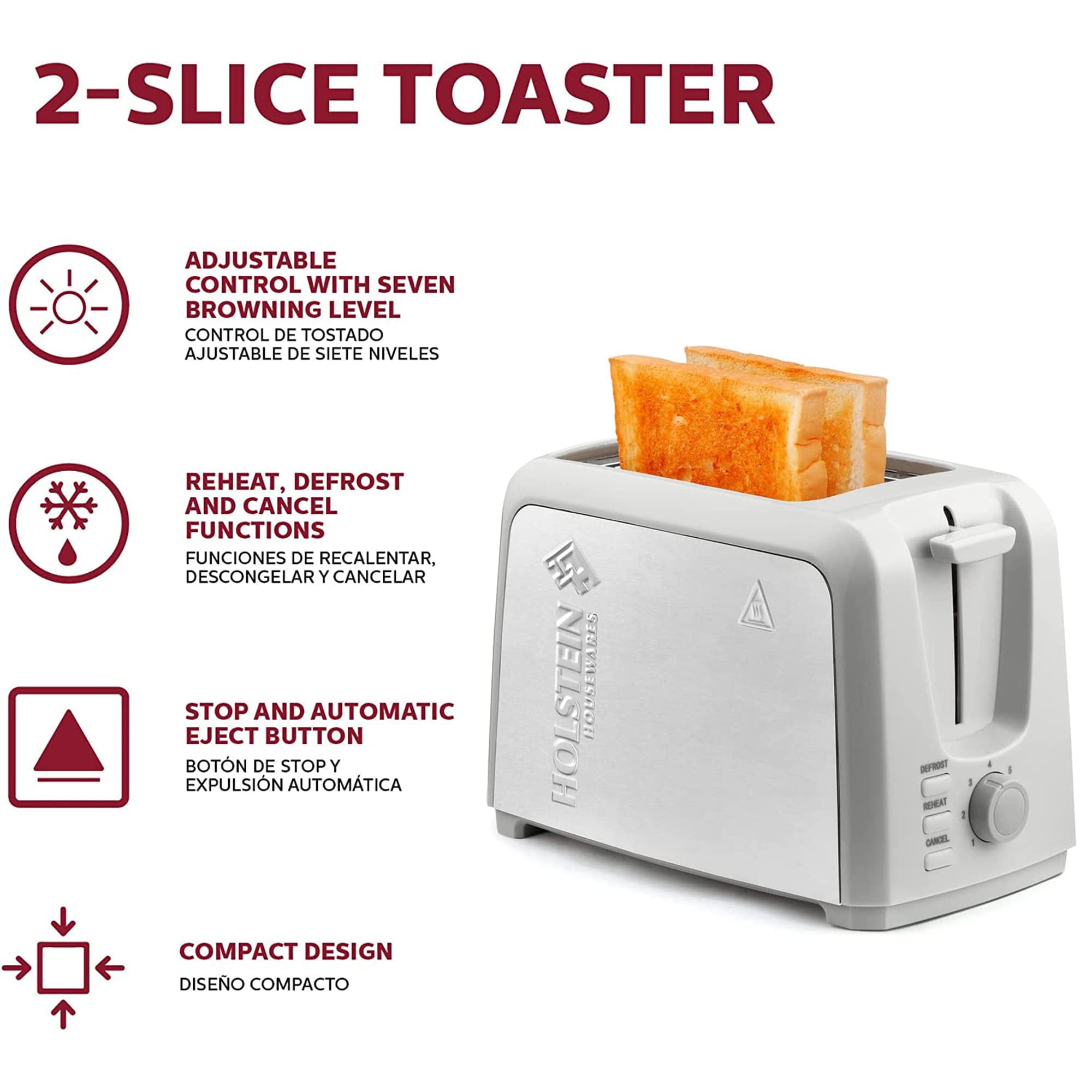 2-Slice Toaster Black Holstein Housewares, 1 unit - Gerbes Super