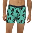 thumbnail image 2 of Men'S Boxer Briefs, Artsy Cute Cat Black Soft And Breathable Mens Underwear Boxer Briefs With Widen Waist, 2 of 2