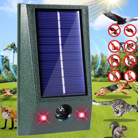 1/2PK Animal Repeller Ultrasonic Solar Power Outdoor Pest Cat Mice Deer Sensor