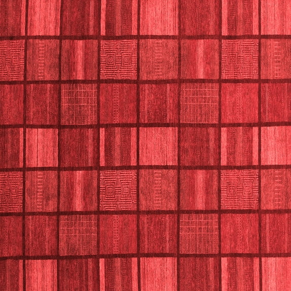 Ahgly Company Indoor Square Checkered Red Modern Area Rugs, 4' Square
