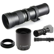 420-800mm/840-1600mm f/8-16 Manual Telephoto Lens for Canon EOS Rebel T3i, T4i, T5, T5i, T6, T7, T6i, T6s, T7i, SL1, SL2, EOS 60D, 70D, 77D, 80D, 5D III, 5D IV, 6D, 6D II, 7D II DSLR Cameras